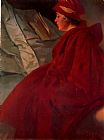 Alphonse Maria Mucha Canvas Paintings - The Red Cape